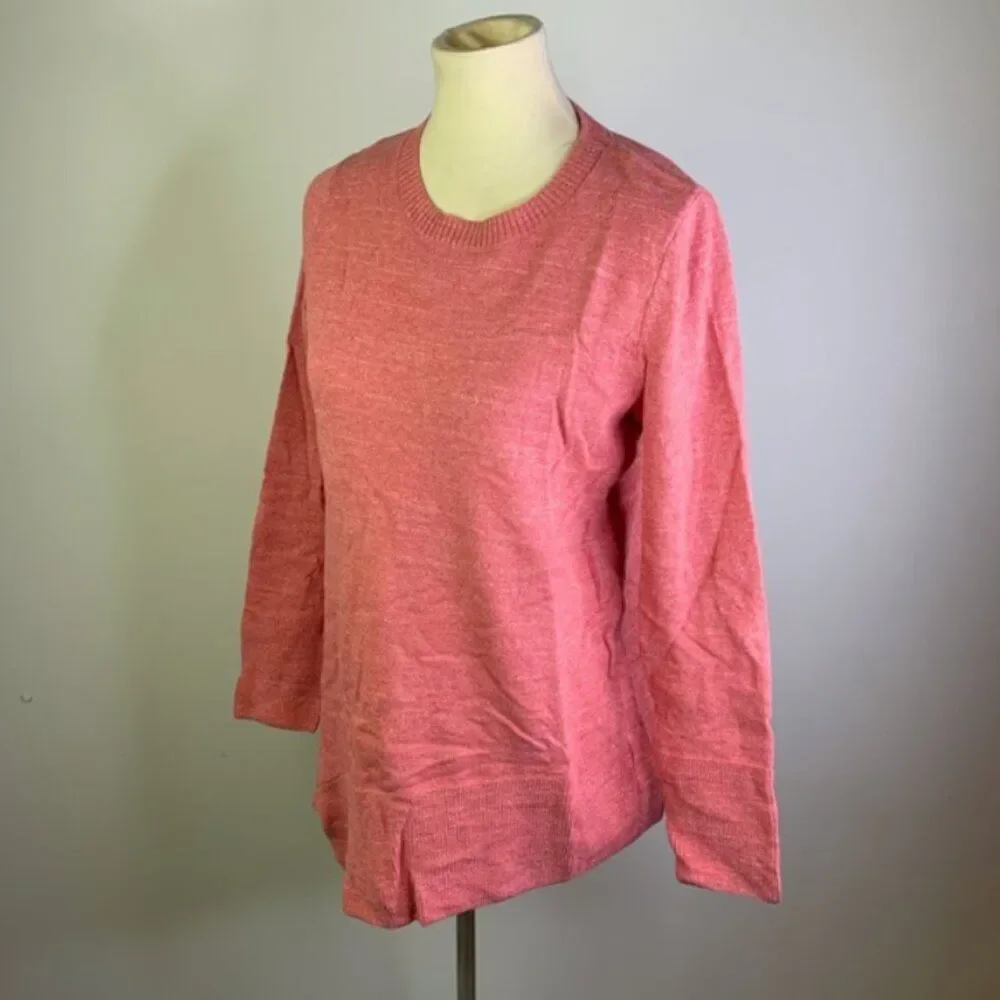 New Logo by Lori Goldstein Cotton Slub Knit Sweater w/ Angled Rib Hem | Size S